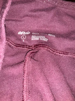 Aerie Purple Cotton-Blend Leggings Sz. L thumbnail 2