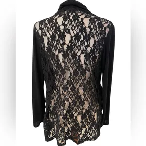 Vintage y2k wet seal black lace cardigan Whimsigoth Fairygrunge Med Large USA thumbnail 2