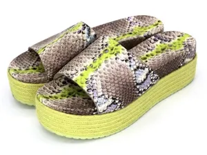 kate spade Zia‎ Espadrille Platform Sandal Snake Print Leather Slide Size 11 thumbnail 1