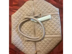 Elegant Quilted vegan leather weekender thumbnail 2