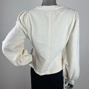 Anthropologie Pilcro Elegant Cream Women's Sweatshirt Top XXS thumbnail 5