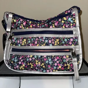Vintage Rare Earth Stone Mountain Handbag Purse/ XBody/flower Blue Silver/NEW thumbnail 1