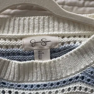 Striped Blue and White Women's Sweater thumbnail 2