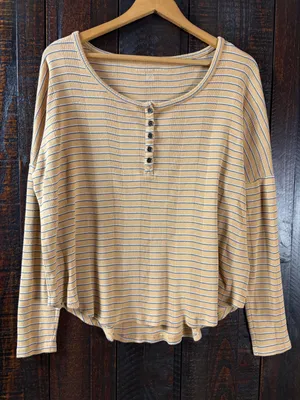 American Eagle Fall Colors Henley Long Sleeve Top Medium thumbnail 2