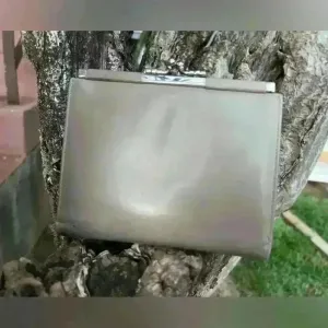 Vintage Christian Dior Coin Purse Kisslock Wallet‎ Gray Bifold Snap Closure thumbnail 2