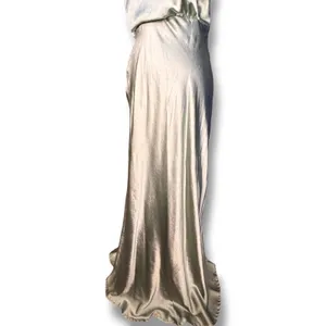 Billy J Selma Sage Green Satin Maxi Dress‎ Bridesmaid Wedding Guest Formal Gown thumbnail 4