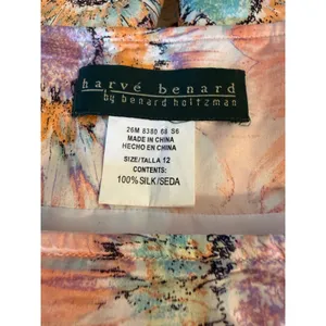 Harve Benard Silk Maxi midi Skirt 12 Pink Floral Sunburst Mermaid Bias y2k Boho thumbnail 5