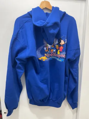 Disneyland Resort Hoodie Adult Size Medium Blue Zip Up Sweatshirt Disney Parks great condition washed and ready to ship thumbnail 1