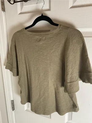 Madewell Texture & Thread Flutter-Sleeve Women’s Top size Small thumbnail 5