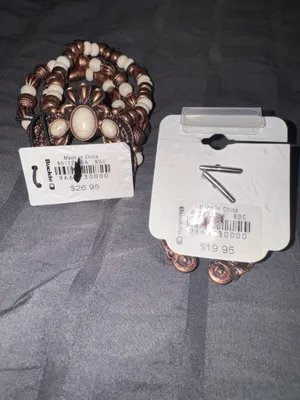 Sterling & Stitch Buckle Copper Squash Blossom Bracelet Set thumbnail 2