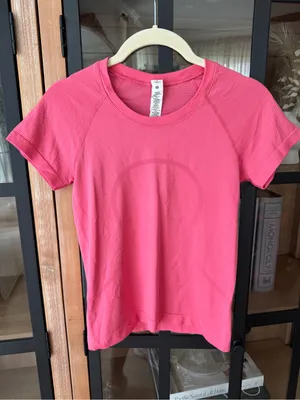 Lululemon Swiftly Tech Short Sleeve 2.0 Race Length Guava Pink short sleeve crop thumbnail 6