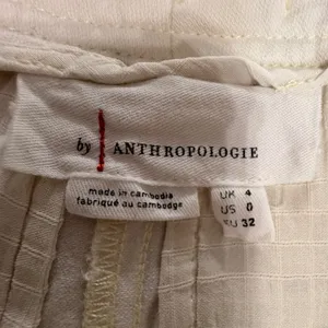 Anthropologie Cream Wide Leg Pants Womens US 0 High Rise Cotton Stretch Trouser thumbnail 5