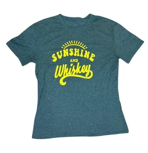 Sunshine and Whiskey Graphic Tee XL Country Concert Coastal Cowgirl Vibes thumbnail 1