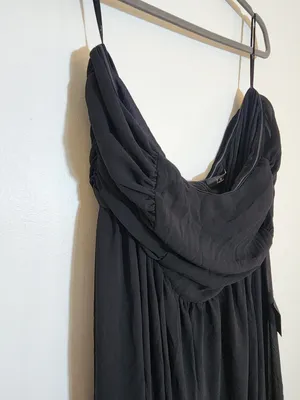 Lulus Black Chiffon Strapless Evening Dress Size 2X NWT Wedding Guest Prom thumbnail 4