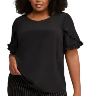 Torrid Georgette Ruffle Sleeve Scoop Neck Blouse Size 1 thumbnail 1