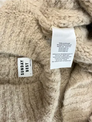 Aritzia Sunday Best Melly Alpaca Wool Cable Knit Sweater – Heather Oatmeal – S thumbnail 9