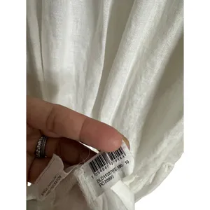Dissh White 100% Linen Puff Sleeve Smocked Midi Dress Cottagecore Coastal US 6 thumbnail 13