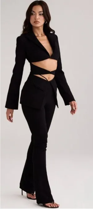 New! House of CB Layla Black V-Front Trousers‎ Size XS $149 thumbnail 1