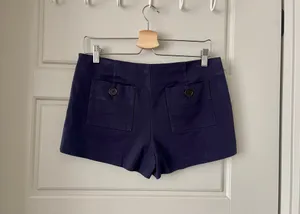 Tory Burch High-Waisted Navy Blue shorts thumbnail 2