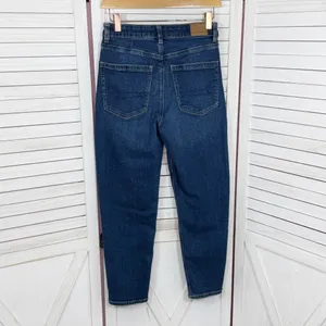 American Eagle Mom Jeans Women 2 Short Blue Tapered Leg High Rise Stretch Y2K‎ thumbnail 3