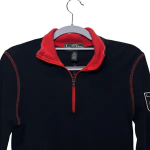 Lauren Ralph Lauren Active‎ Womens Black Waffle Knit Quarter Zip Pullover Small thumbnail 2