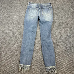 We The‎ Free Frayed Raw Hem Skinny Jeans Size 25 Distressed High Rise Light Wash thumbnail 2