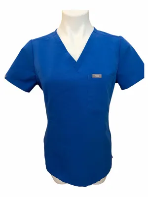Figs Catarina Women's V-Neck Scrub Top in Royal Blue thumbnail 1