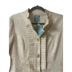 T. Bleu artsy boho jacket iridescent polka dot pattern sz Medium NWT thumbnail 2