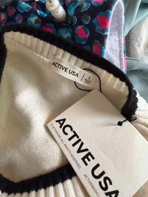 Active USA Cream Embroidered Bear Sweater thumbnail 6