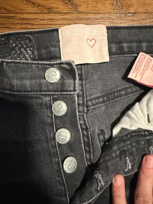 Revice Denim Black High Waisted Skinny Jeans with Red Side Zippers thumbnail 4