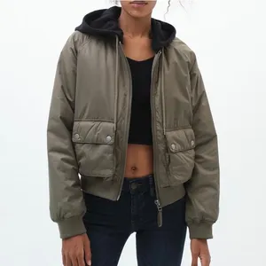 Aeropostale Hooded Bomber Jacket - Green - Large thumbnail 2