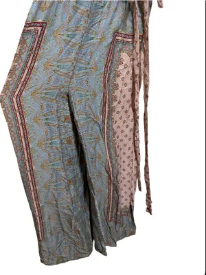 Free People Britt Printed Playsuit Jumpsuit Romper Silky Wide Leg Size 2 thumbnail 7