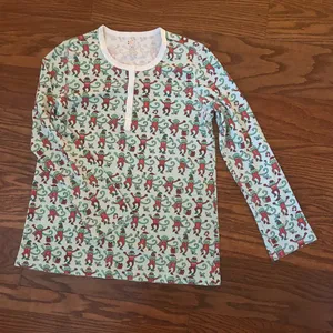 ROLLER RABBIT Women's Monkey Mas Pajamas Christmas Pajamas Size XS Matching Set thumbnail 11