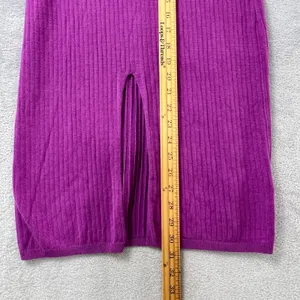 Free People Skyline‎ Women Medium Purple Ribbed Knit Front Slit Midi Skirt Boho thumbnail 9