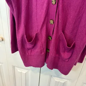 Loft‎ Purple Button Front Cardigan Size Medium thumbnail 4