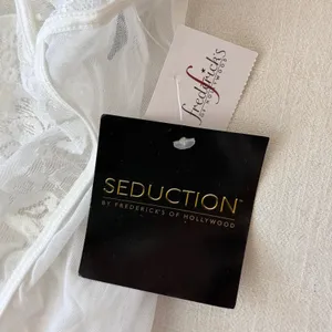 Frederick's of Hollywood Seduction Lace Halter Chemise Women Medium White NWT thumbnail 7