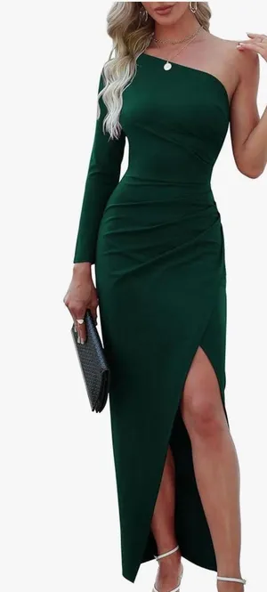 Amazon Dark Green Maxi Dress thumbnail 1
