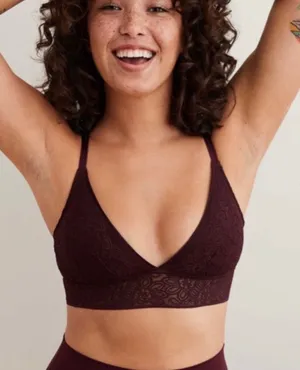 Aerie Plum Purple Desert Lace Racerback Bralette Size Small 2862 thumbnail 1