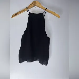 Wilfred Rains Sleeveless Blouse‎ In Black Silk XS thumbnail 2