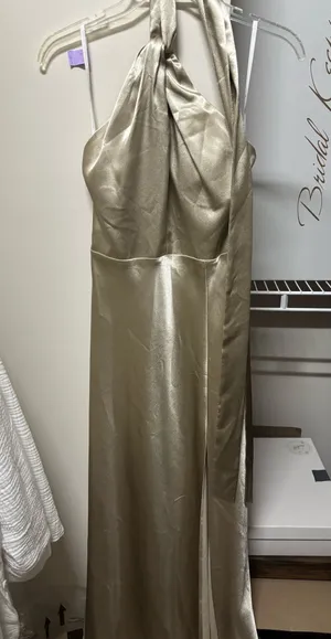 Halter Neck Birdy Grey Maxi  Dress thumbnail 1