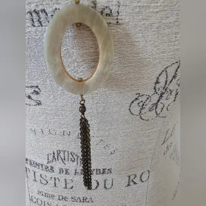 Banana Republic Aureus + Argent Brass Tassel Pendant Necklace - 32" Long Chain - NWOT thumbnail 4