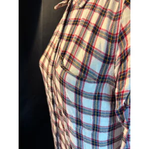 Abercrombie & Fitch Womens Plaid Button Down Shirt White Red Blue Small 1W3761 thumbnail 3