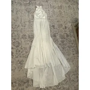 Lulus Eternity Together White Satin Halter Mermaid Maxi Dress Size XS Bridal thumbnail 4