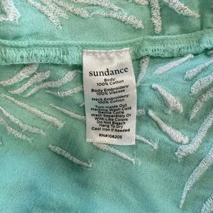 Sundance Aquamarine Embroidered Birds Floral Cotton Boho Beach Dress‎ Size LARGE thumbnail 10