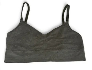 Aerie Medium Cotton Blend Green Sports Bra Runched Front thumbnail 1
