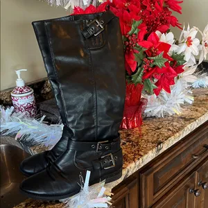 Black Full Length Boots Womens 7.5 Excellent condition thumbnail 5