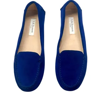 L.K. Bennett Blue Suede Loafers Moccasins Flats Made Italy Women's Size 36 NWOT thumbnail 4