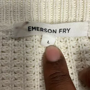 Emerson Fry Women's Organic Cotton Cream Knit Sweater Size Large thumbnail 4