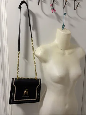 Embroidered metallic bug crossbody Black thumbnail 7