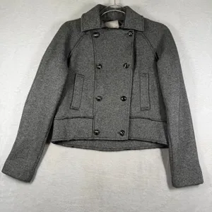 Banana Republic Heritage Gray Wool Double Breasted Cropped Coat 2 672086-00 thumbnail 1